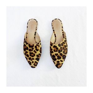 Madewell Leopard Pointy Toe Flats Leather Sole SZ8.5